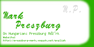 mark preszburg business card